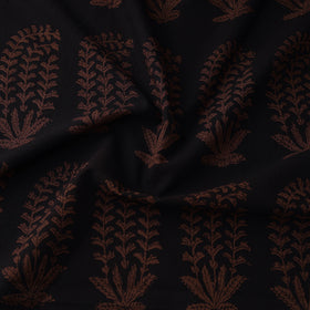 Black - Bagh Hand Block Print Natural Dyed Cotton Fabric 15