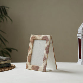 Beige - fabric embellished handmade photo frame (8 x 6 in)