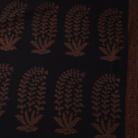 Black - Bagh Hand Block Print Natural Dyed Cotton Fabric 15