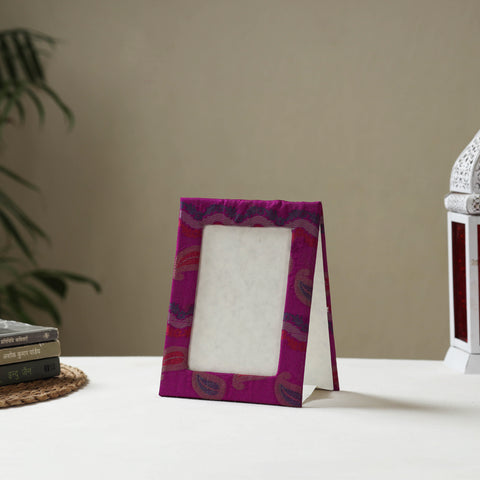 Purple - fabric embellished handmade photo frame (8 x 6 in)