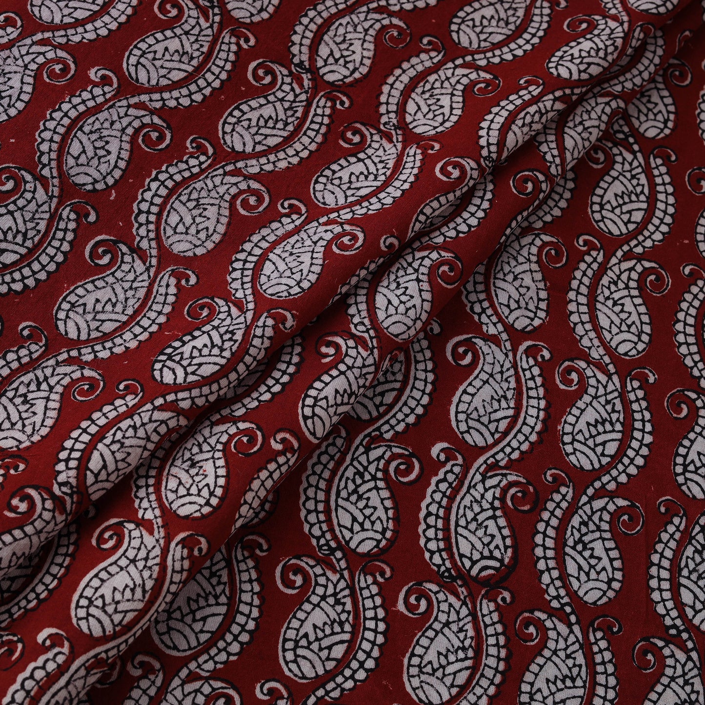 Red - Bagh Hand Block Print Natural Dyed Cotton Fabric 16