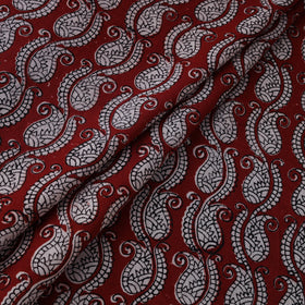 Red - Bagh Hand Block Print Natural Dyed Cotton Fabric 16