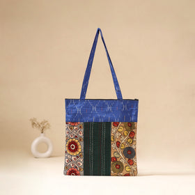 Srikalahasti Handpainted Kalamkari Ikat Patch Shoulder Bag by Dwarka Plus 43