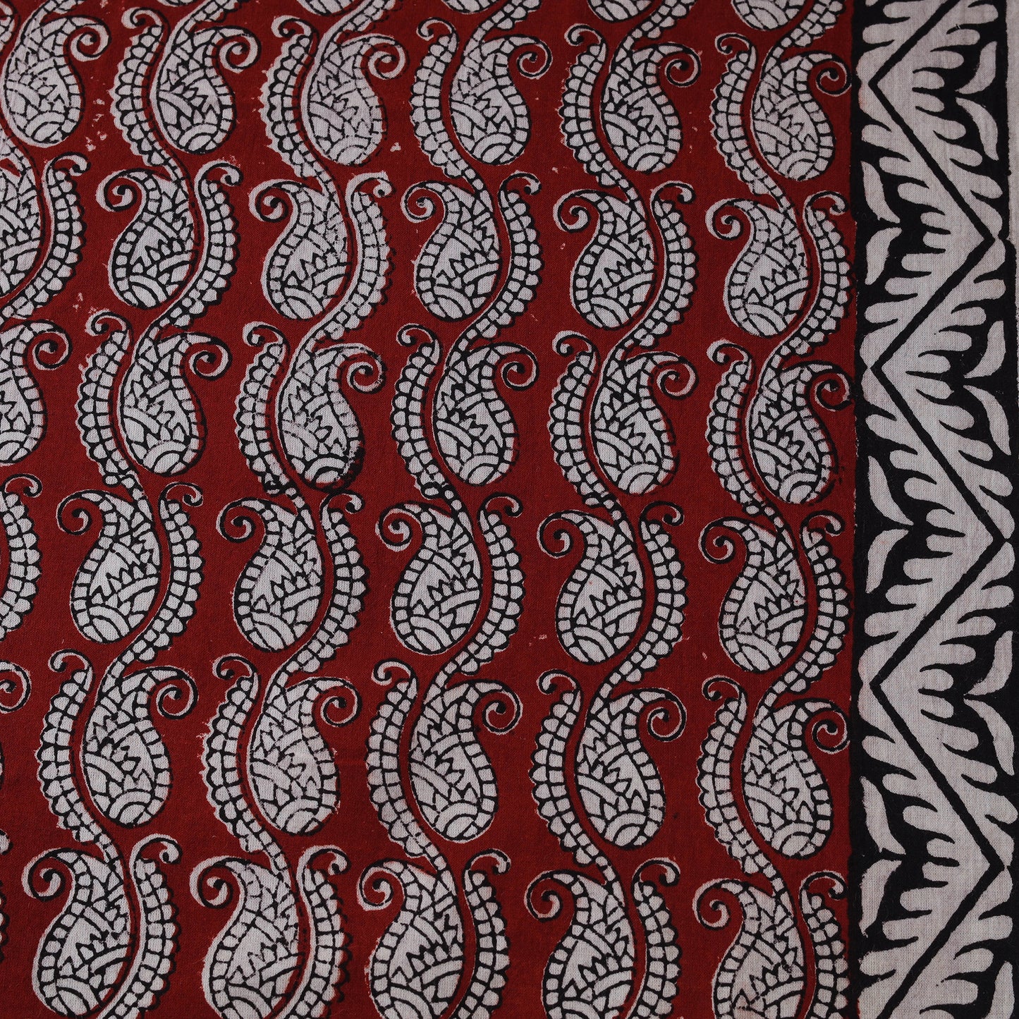 Red - Bagh Hand Block Print Natural Dyed Cotton Fabric 16