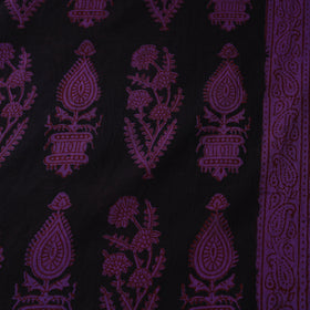 Black - Bagh Hand Block Print Natural Dyed Cotton Fabric 17