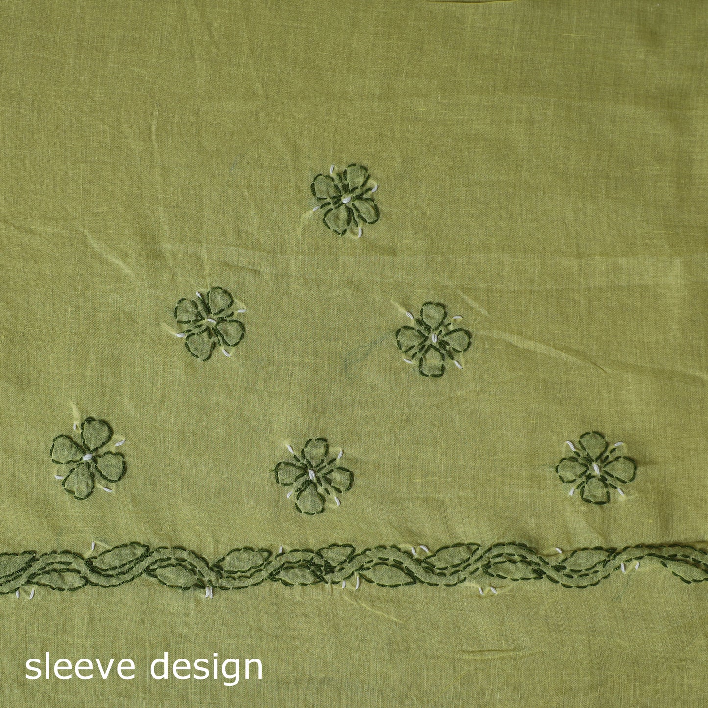 Yellow - 3pc hand embroidery cotton lucknow chikankari