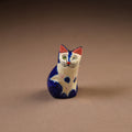 Kashmiri Handpainted Paper Mache Cat Sculpture for Home Decor (3 Inch) 43