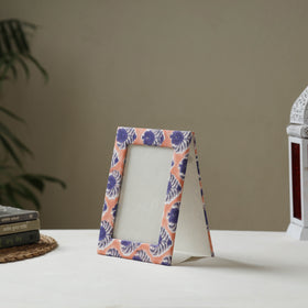 Peach - fabric embellished handmade photo frame (8 x 6 in)