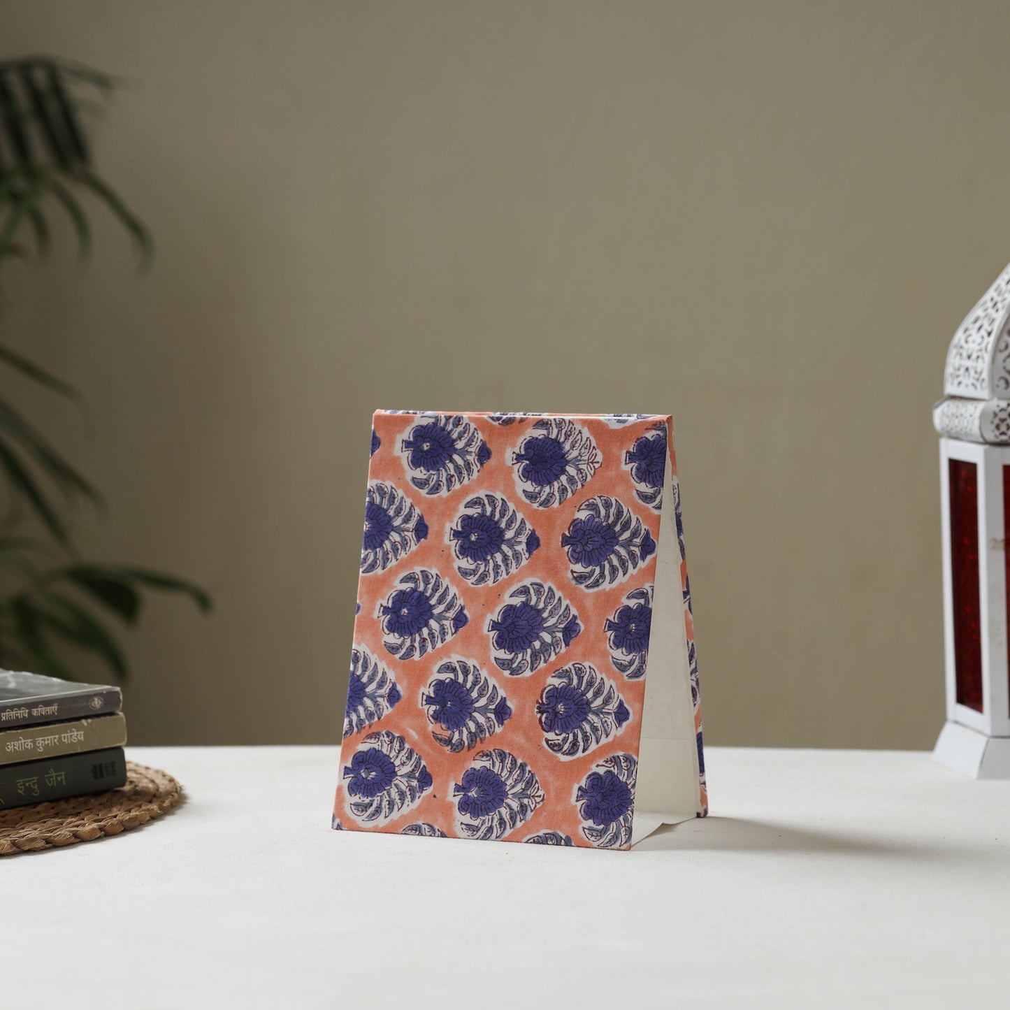 Peach - fabric embellished handmade photo frame (8 x 6 in)