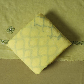 Yellow - 3pc hand embroidery cotton lucknow chikankari