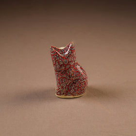 Kashmiri Handpainted Paper Mache Cat Sculpture for Home Decor (3 Inch) 40
