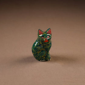 Kashmiri Handpainted Paper Mache Cat Sculpture for Home Decor (4 Inch) 36