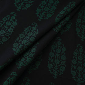 Black - Bagh Hand Block Print Natural Dyed Cotton Fabric 20