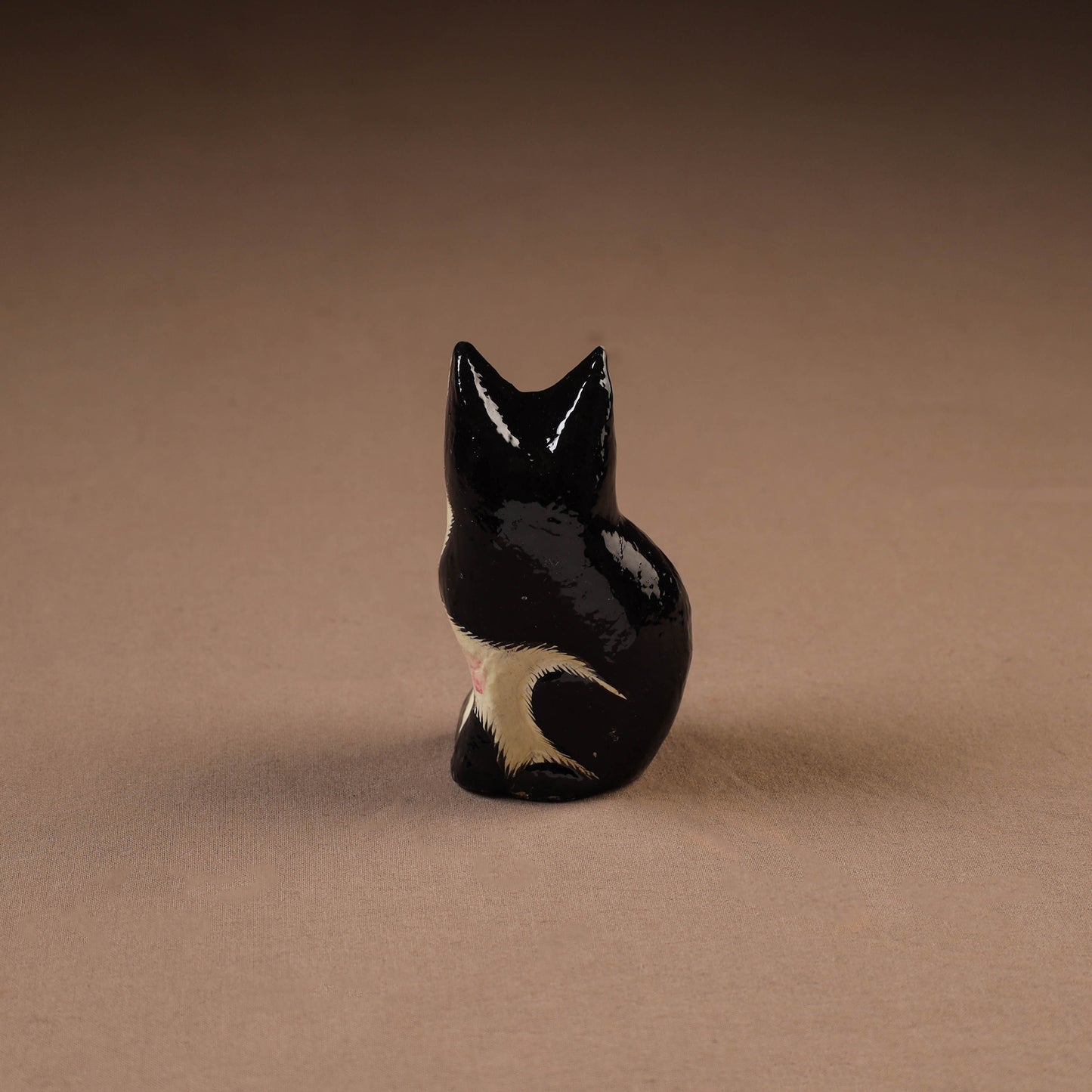 Kashmiri Handpainted Paper Mache Cat Sculpture for Home Decor (3 Inch) 41