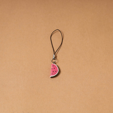 Pink - Quirklets Handpainted Clay Watermelon Bag Charm / Keychain 38