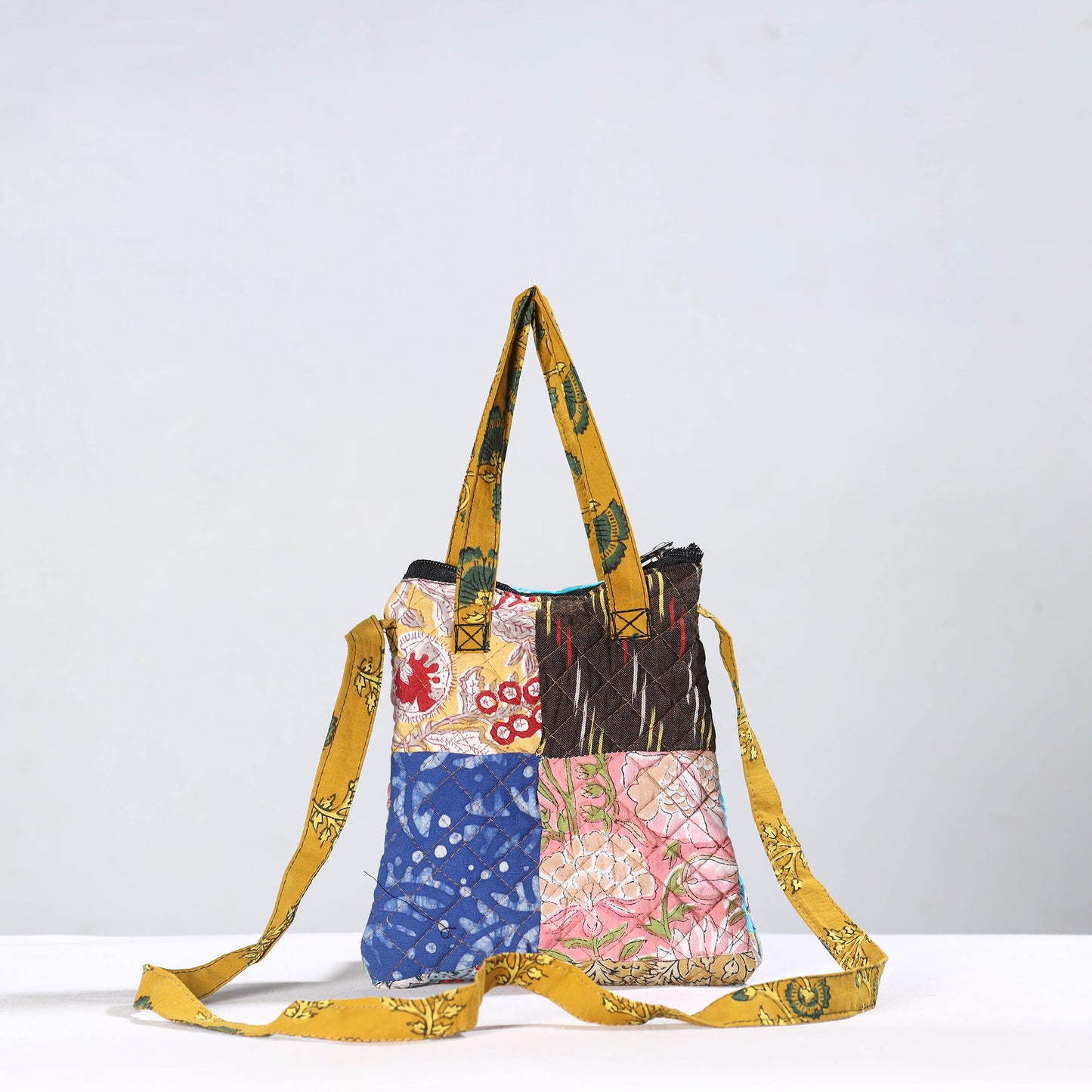 Multicolor - Handmade Quilted Cotton Patchwork Sling Bag 30