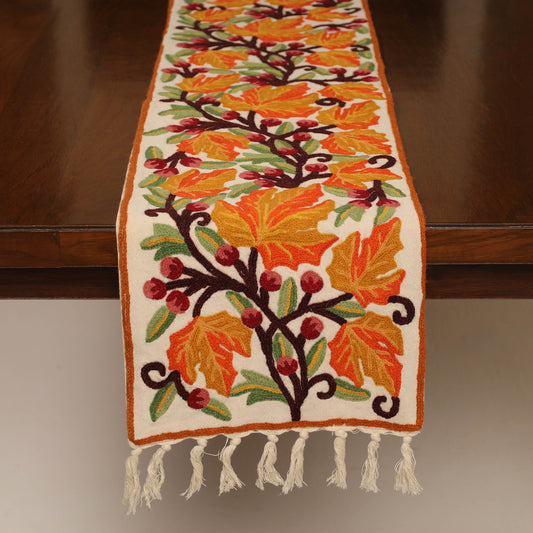 Kashmiri Crewel Hand Embroidery Table Runner 02