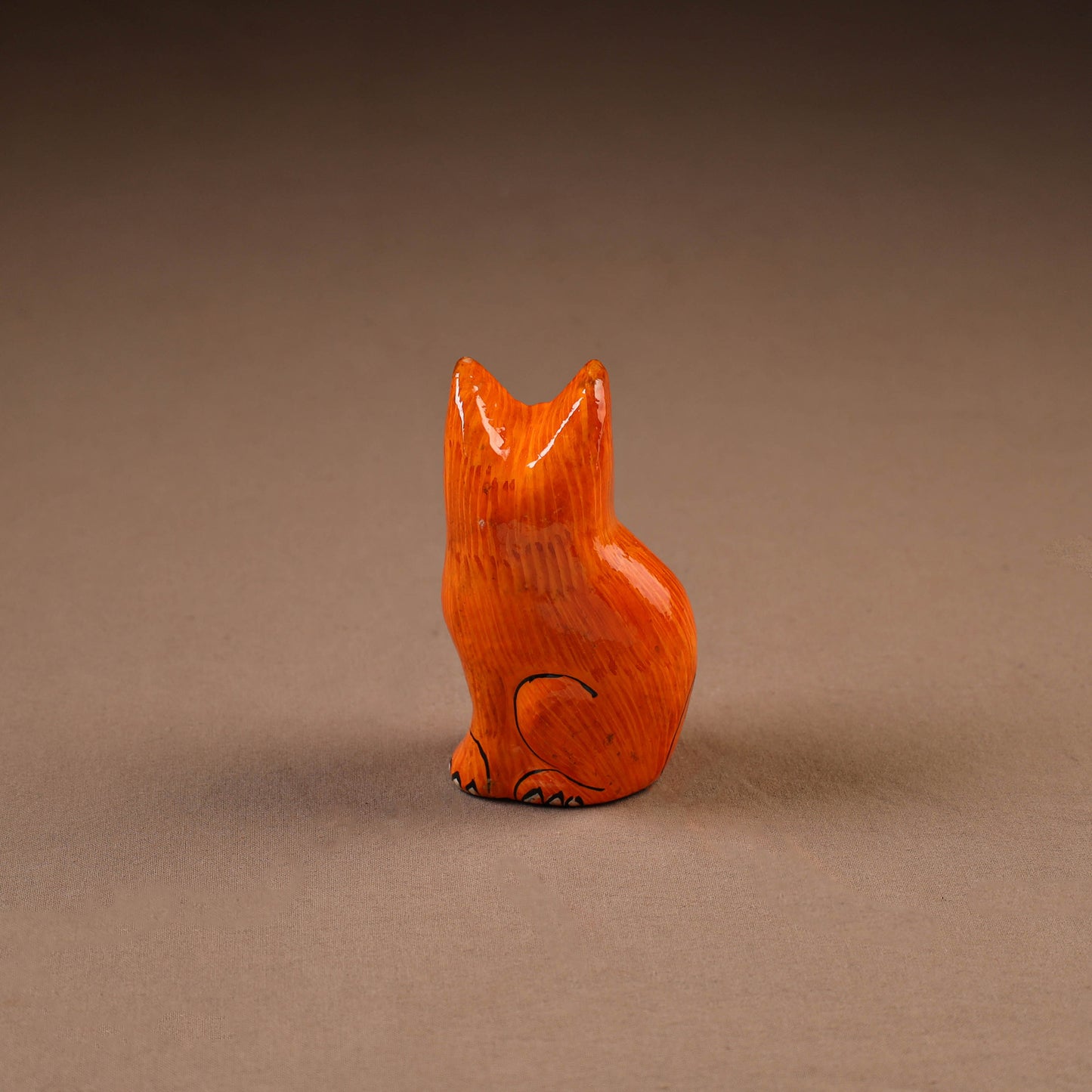 Kashmiri Handpainted Paper Mache Cat Sculpture for Home Decor (3 Inch) 42