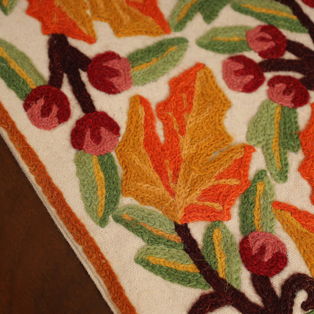 Kashmiri Crewel Hand Embroidery Table Runner 02