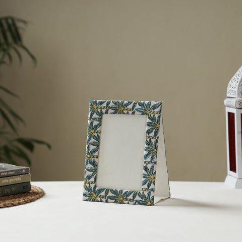 Blue - fabric embellished handmade photo frame (8 x 6 in)