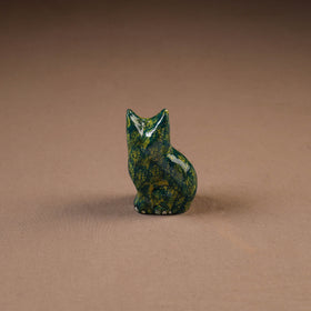 Kashmiri Handpainted Paper Mache Cat Sculpture for Home Decor (3 Inch) 39