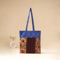 Srikalahasti Handpainted Kalamkari Ikat Patch Shoulder Bag by Dwarka Plus 49
