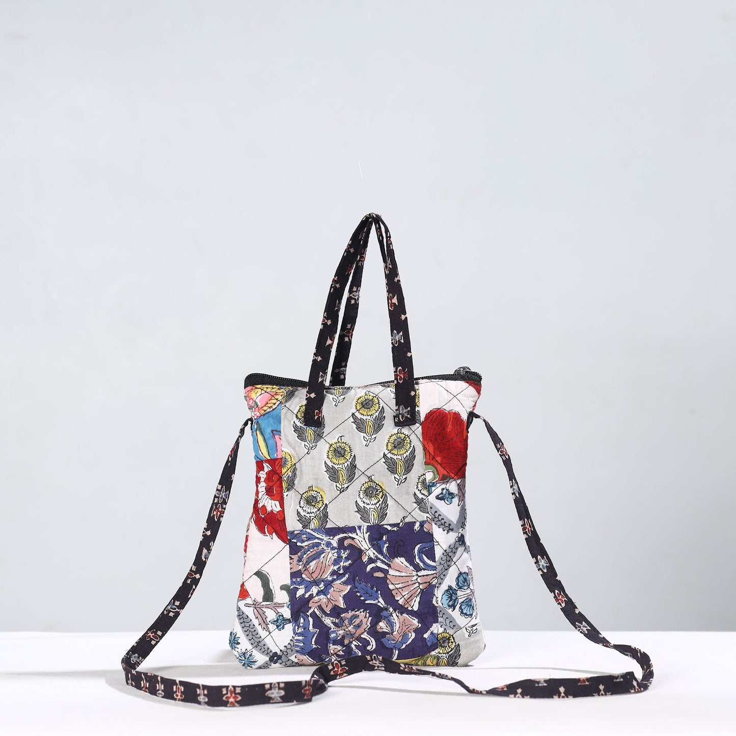 Multicolor - Handmade Quilted Cotton Patchwork Sling Bag 32