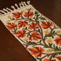 Kashmiri Crewel Hand Embroidery Table Runner 04