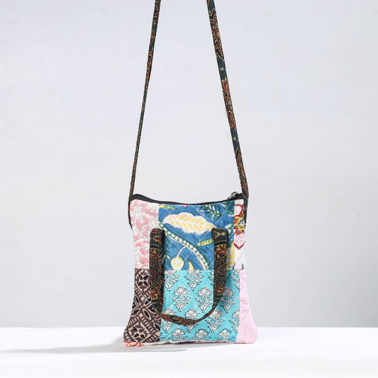 Handmade Quilted Cotton Patchwork Sling Bag 33