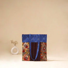 Srikalahasti Handpainted Kalamkari Ikat Patch Shoulder Bag by Dwarka Plus 49