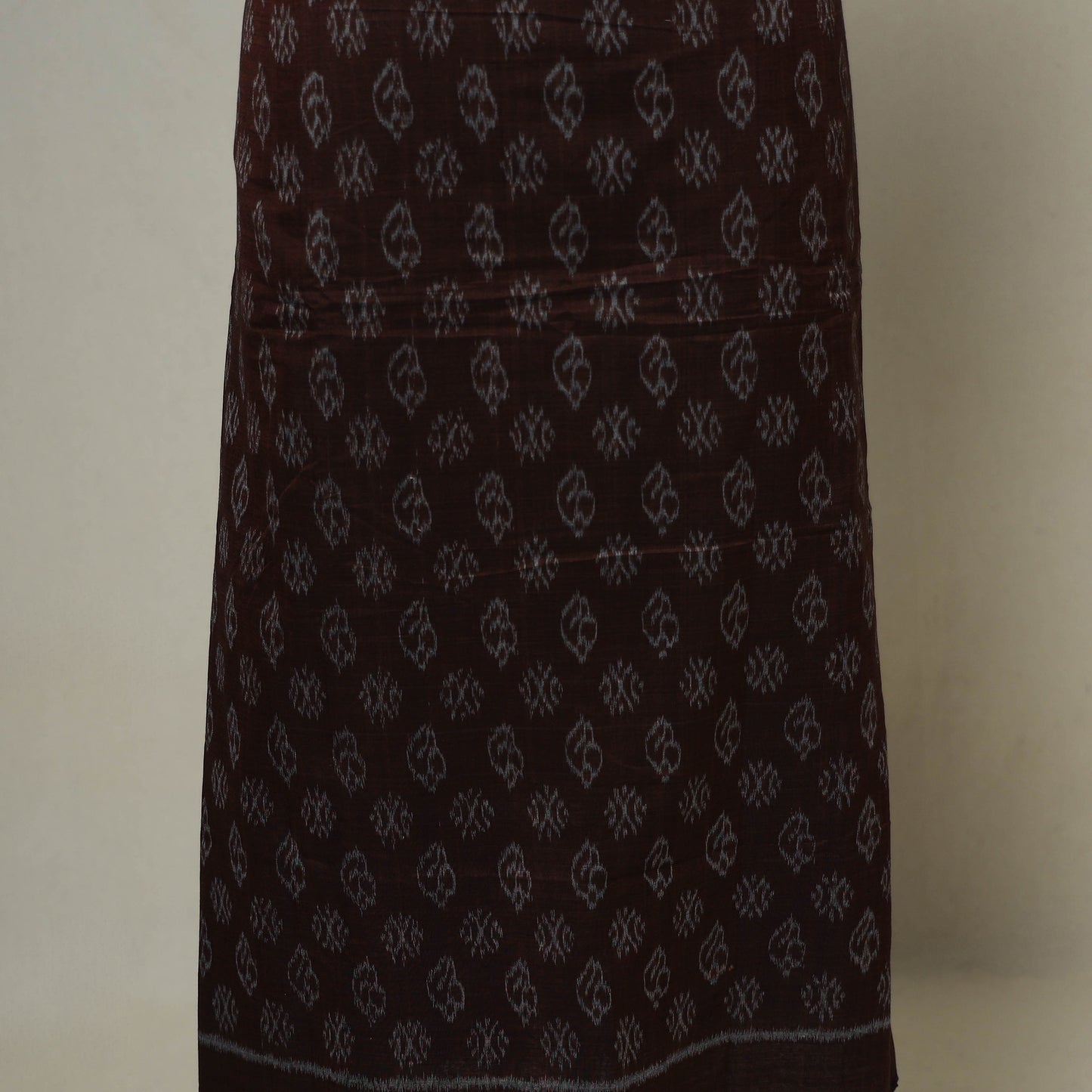 Brown - 3pc handloom cotton unstitched sambalpuri dress