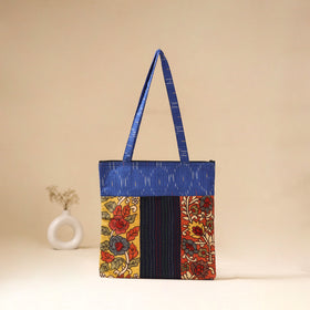 Srikalahasti Handpainted Kalamkari Ikat Patch Shoulder Bag by Dwarka Plus 50