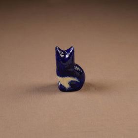 Kashmiri Handpainted Paper Mache Cat Sculpture for Home Decor (4 Inch) 34