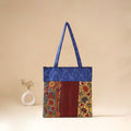 Srikalahasti Handpainted Kalamkari Ikat Patch Shoulder Bag by Dwarka Plus 51