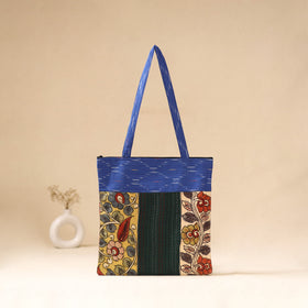 Srikalahasti Handpainted Kalamkari Ikat Patch Shoulder Bag by Dwarka Plus 52