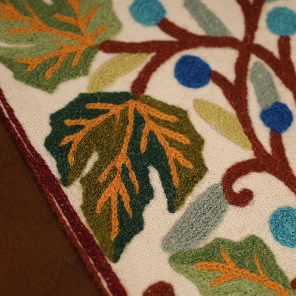 Kashmiri Crewel Hand Embroidery Table Runner 07