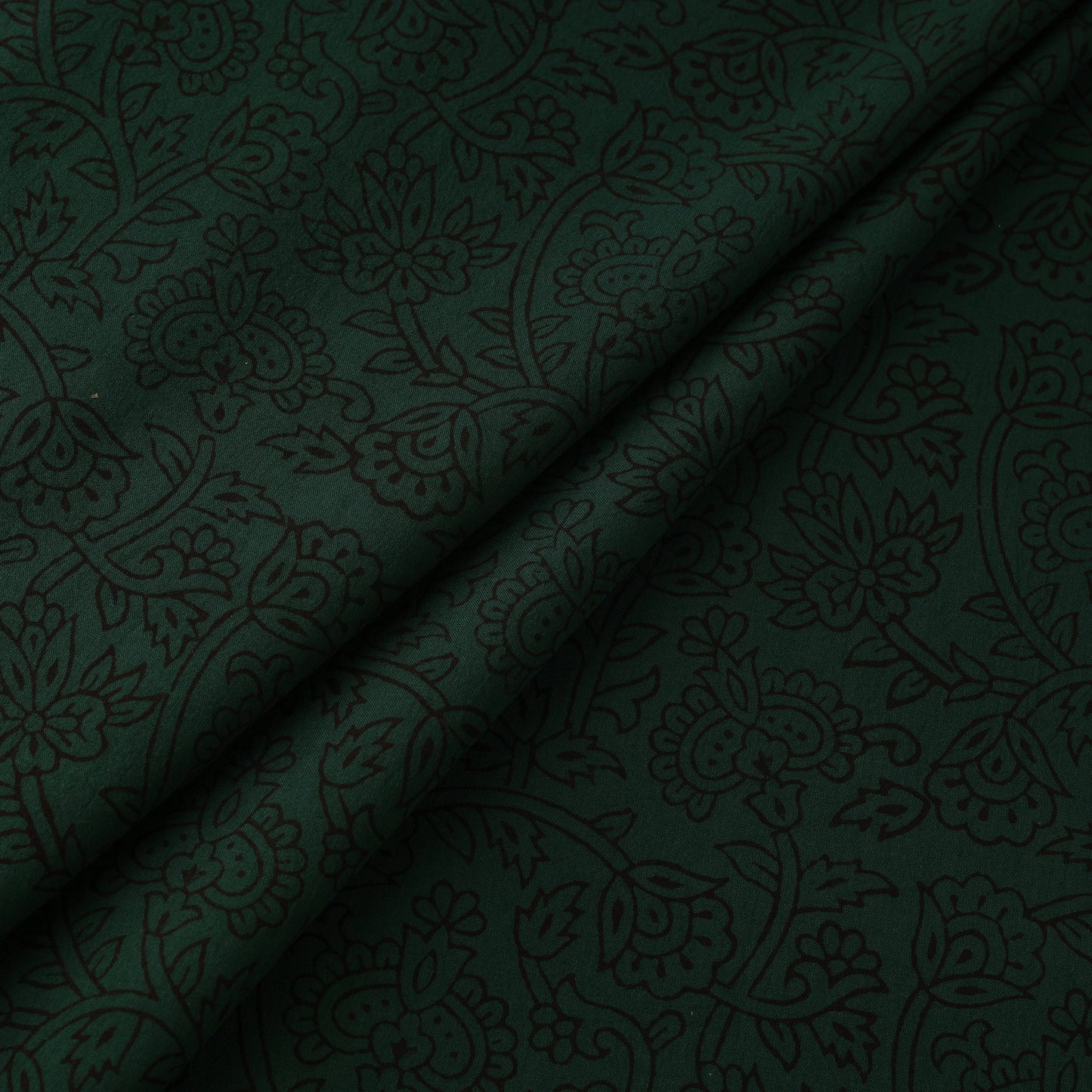 Green - Bagh Hand Block Print Natural Dyed Cotton Fabric 24
