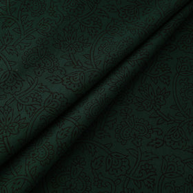 Green - Bagh Hand Block Print Natural Dyed Cotton Fabric 24