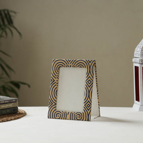 Beige - fabric embellished handmade photo frame (8 x 6 in)