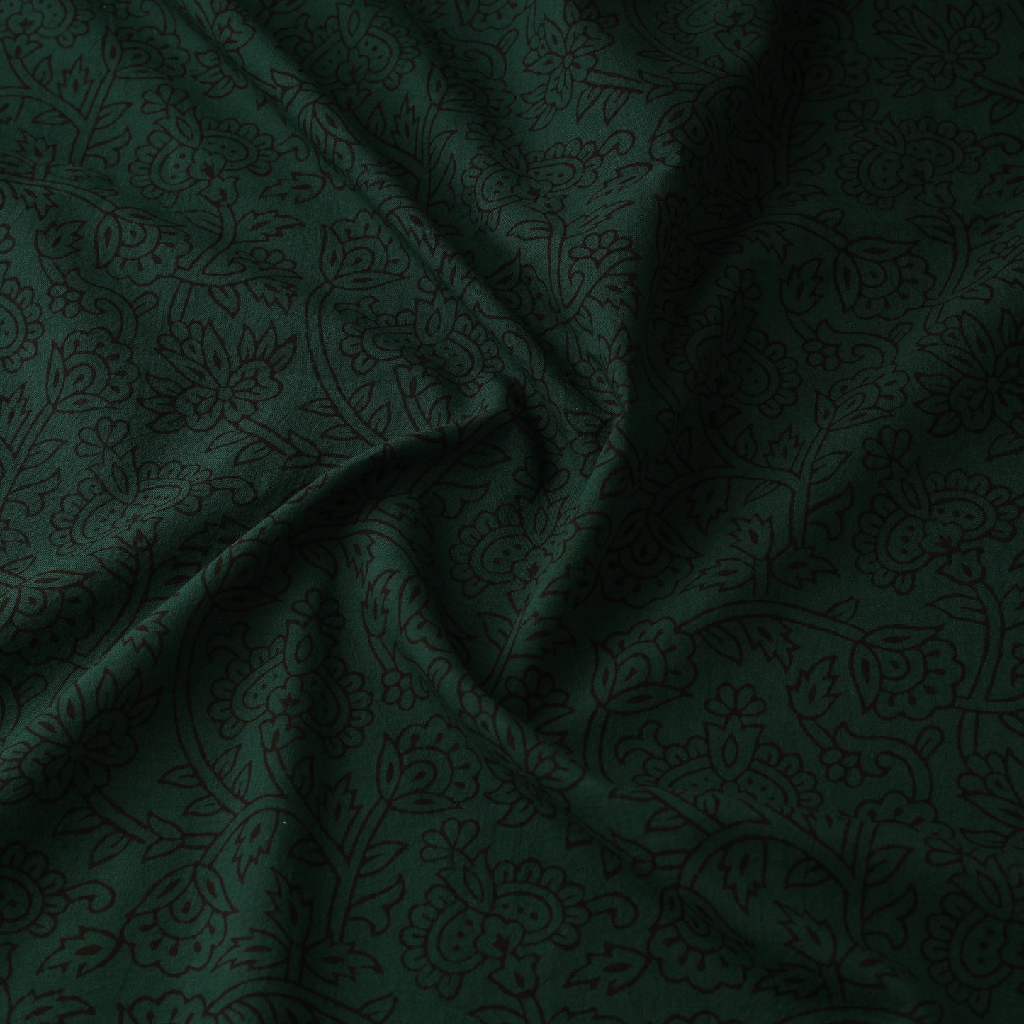 Green - Bagh Hand Block Print Natural Dyed Cotton Fabric 24
