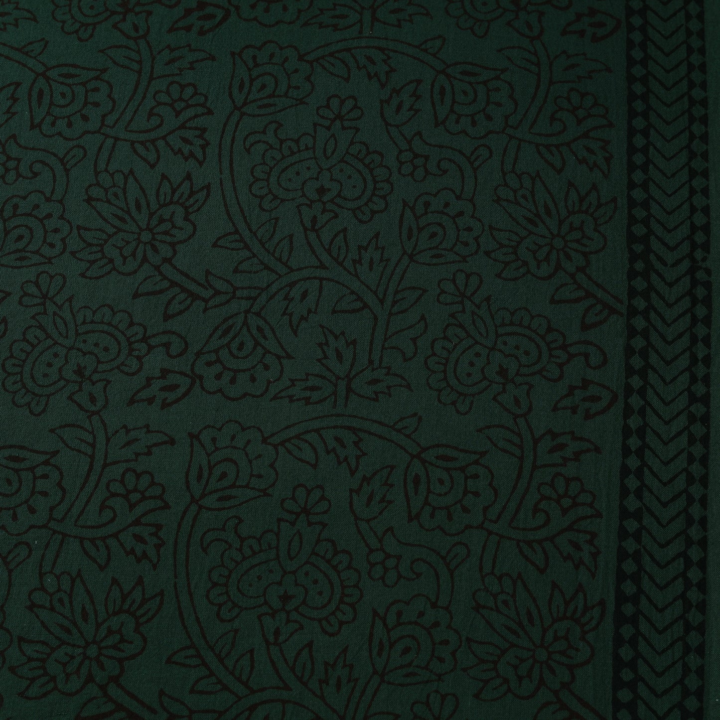 Green - Bagh Hand Block Print Natural Dyed Cotton Fabric 24