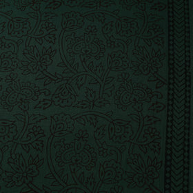 Green - Bagh Hand Block Print Natural Dyed Cotton Fabric 24