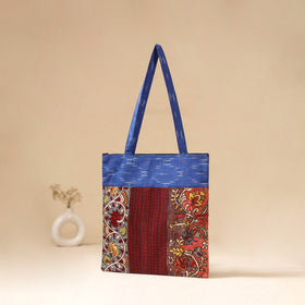 Srikalahasti Handpainted Kalamkari Ikat Patch Shoulder Bag by Dwarka Plus 54