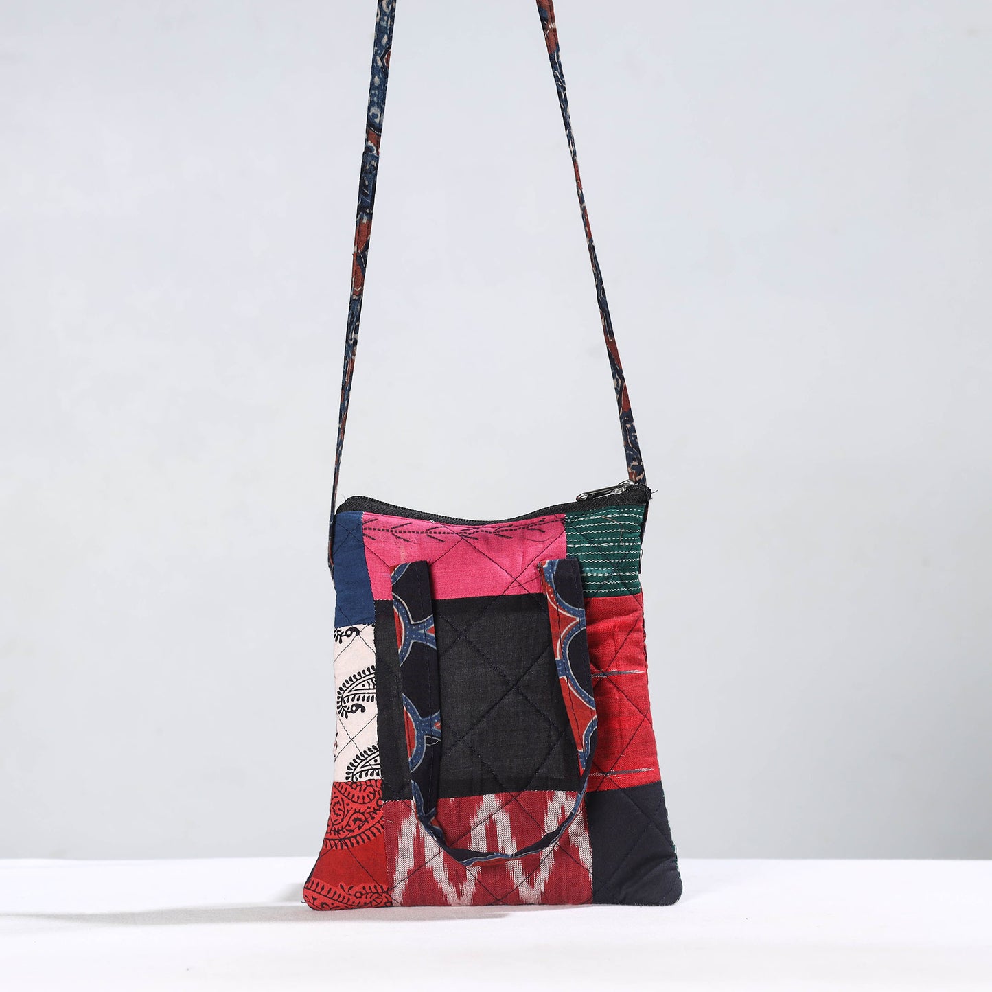Multicolor - Handmade Quilted Cotton Patchwork Sling Bag 39