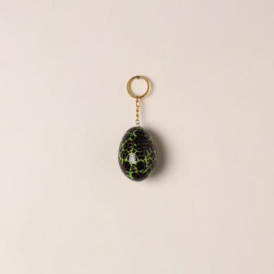 Kashmiri Handpainted Paper Mache Egg Keychain 09