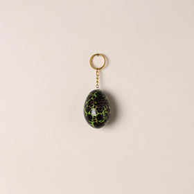 Kashmiri Handpainted Paper Mache Egg Keychain 09