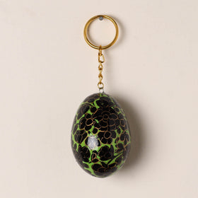 Kashmiri Handpainted Paper Mache Egg Keychain 09