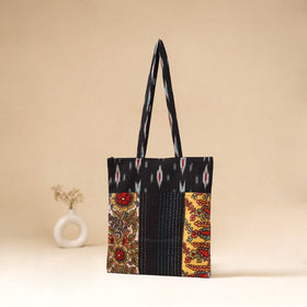 Srikalahasti Handpainted Kalamkari Ikat Patch Shoulder Bag by Dwarka Plus 55