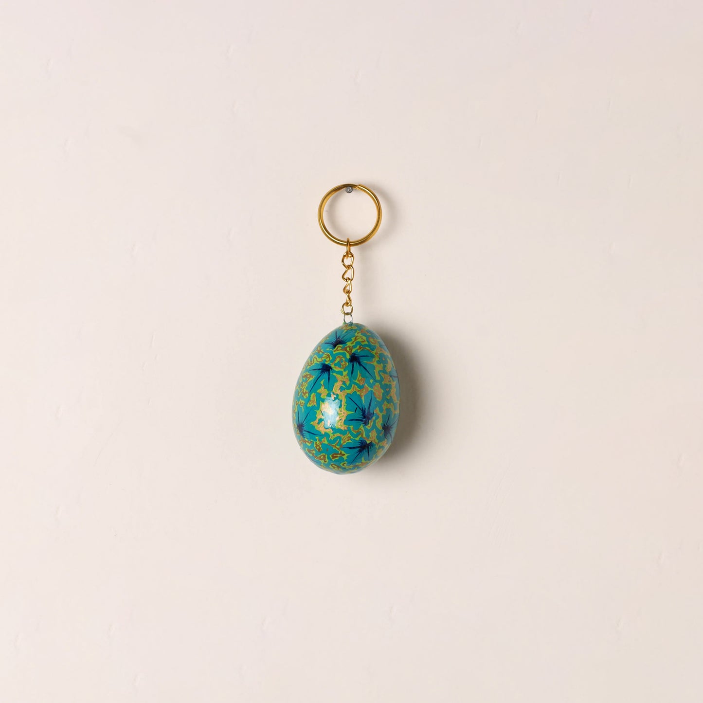 Kashmiri Handpainted Paper Mache Egg Keychain 10