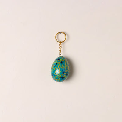 Kashmiri Handpainted Paper Mache Egg Keychain 10